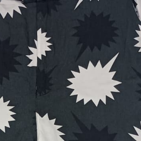 Diesel High Waist Cuff Crop Pant In Charcoal/Black/White Combo Size 27 - Picture 6 of 6